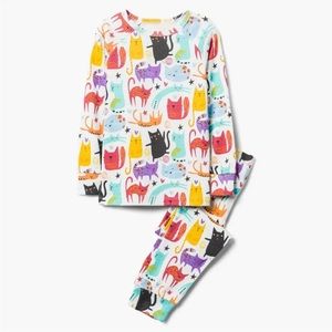 Gymboree Kids Cat Print Pajamas, Long Sleeves & Pants, Size 10, 100% Cotton